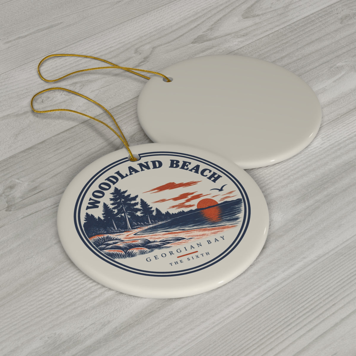 Woodland Beach Christmas Ornament