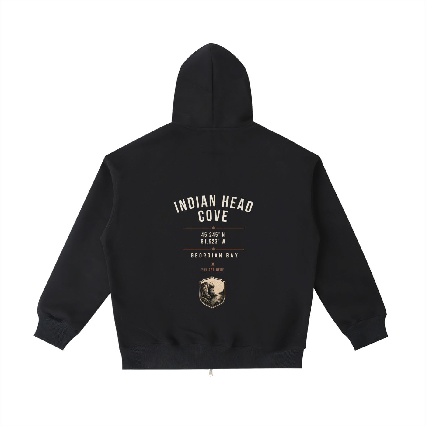 Indian Head Cove Zip up Pocket Hoodie