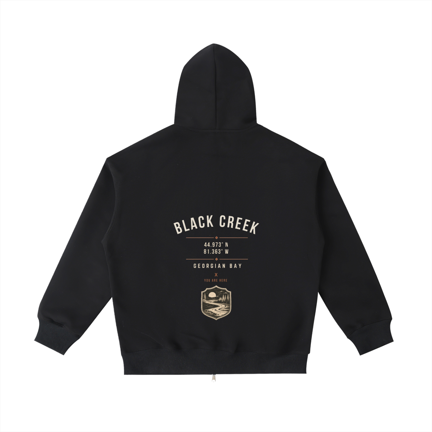 Black Creek Zip up Pocket Hoodie