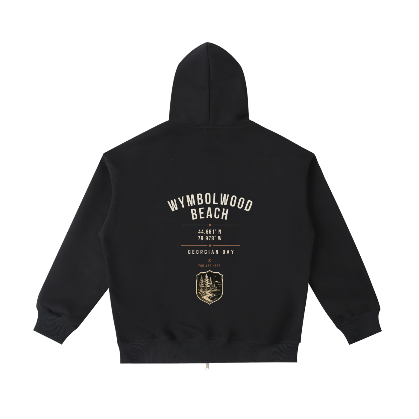 Wymbolwood Beach Zip up Pocket Hoodie