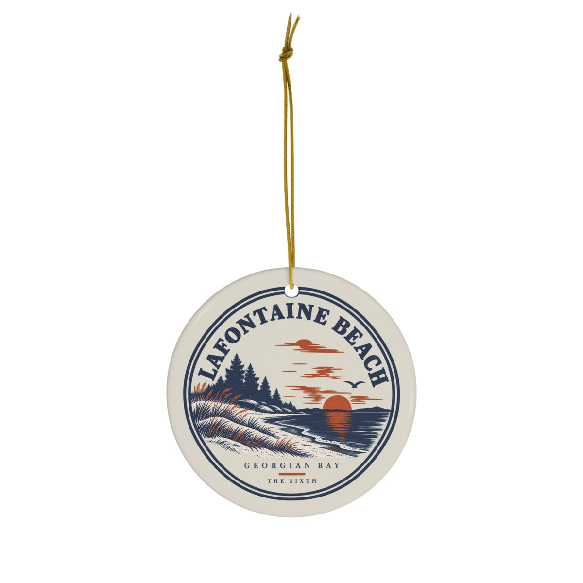 Lafontaine Beach ornament, alternate view