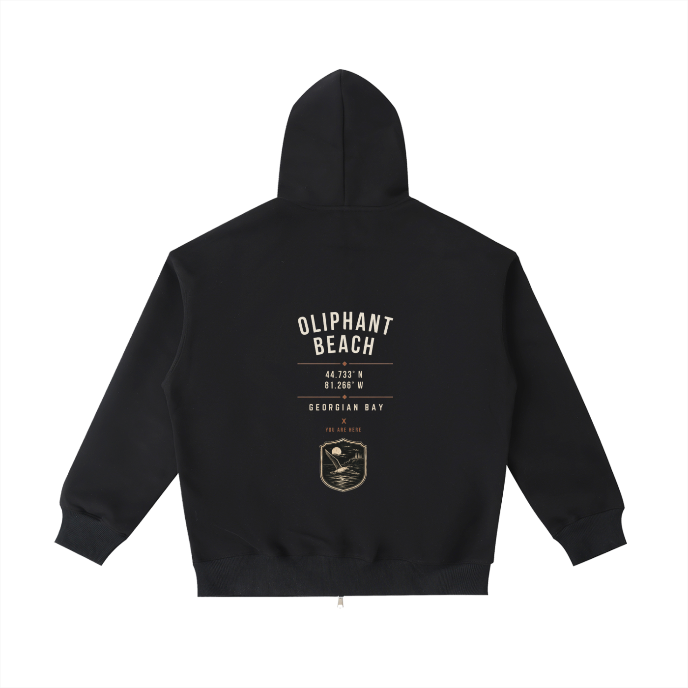 Oliphant Beach Zip up Pocket Hoodie
