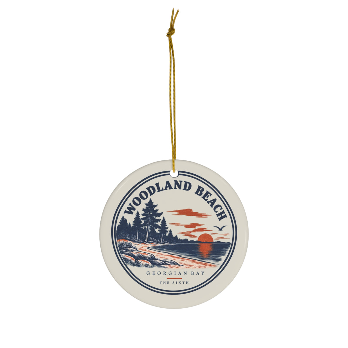 Woodland Beach ornament, alternate view