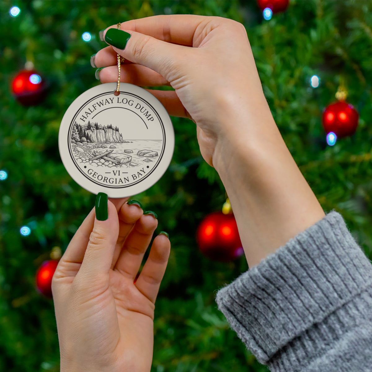 Halfway Log Dump Christmas Ornament