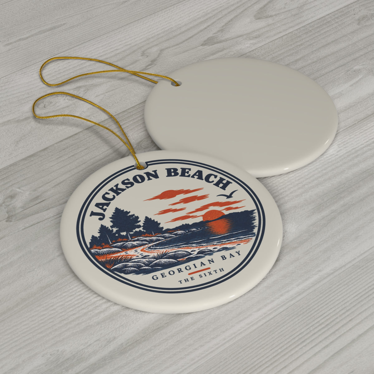 Jackson Beach Christmas Ornament