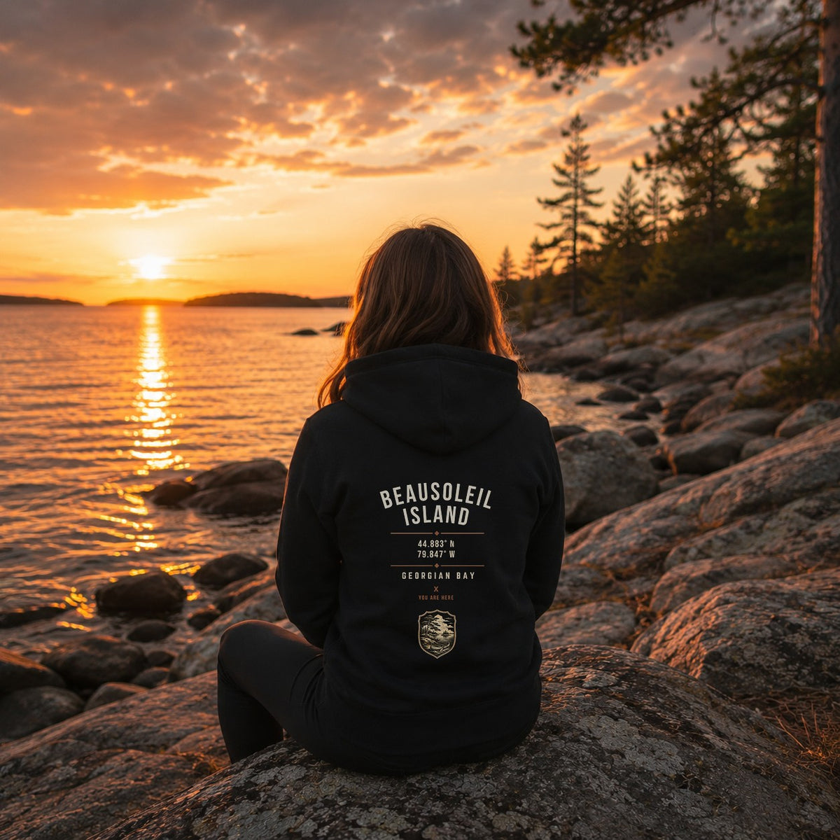 Beausoleil Island Zip up Pocket Hoodie