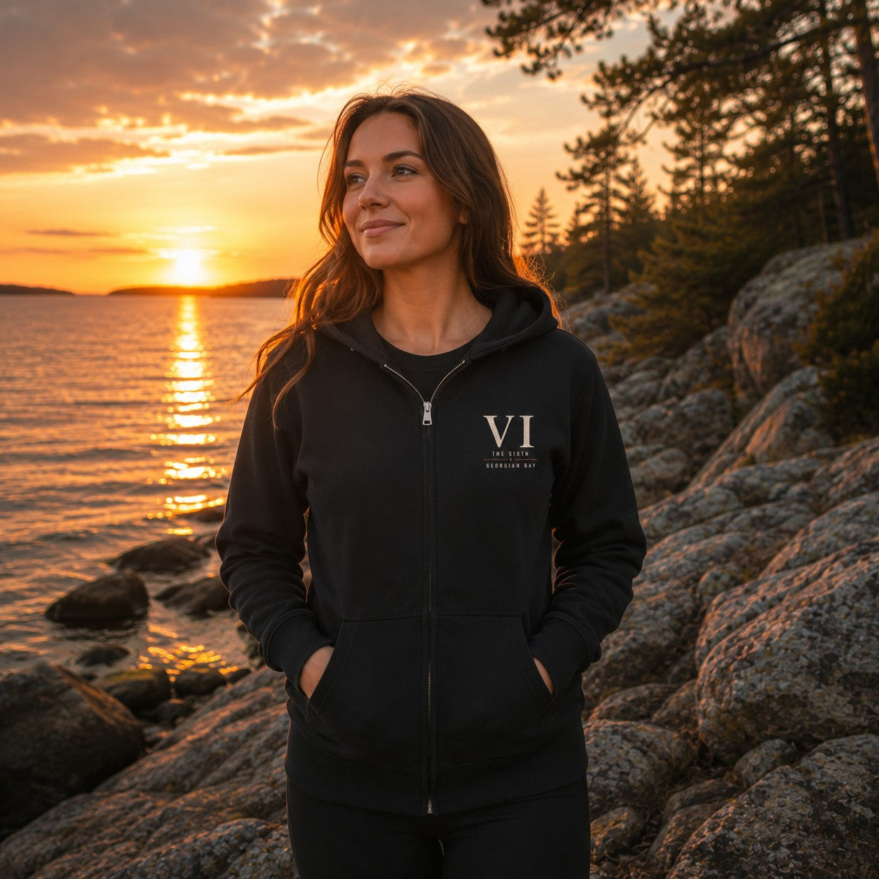 Big Bay Zip up Pocket Hoodie