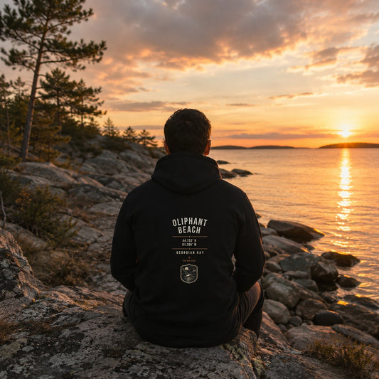 Oliphant Beach Zip up Pocket Hoodie