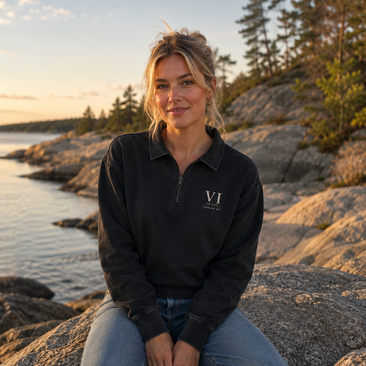 Vintage Wash Quarter-Zip Sweatshirt